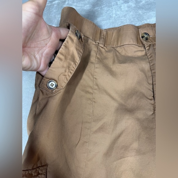 Torrid Relaxed Taper Studio Linen Blend High Rise Cargo Tobacco Brown Pants 16T - Picture 5 of 16